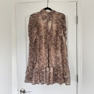 Brown Snakeskin  Nasty Gal Dress with keyhole.Perfect condition!